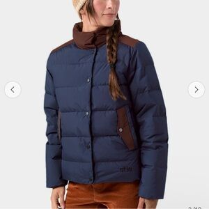 Stio Navy and Brown Puffer Jacket